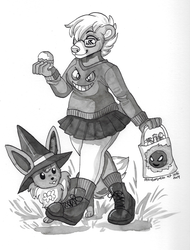 Inktober Day 16: Candy Collecting