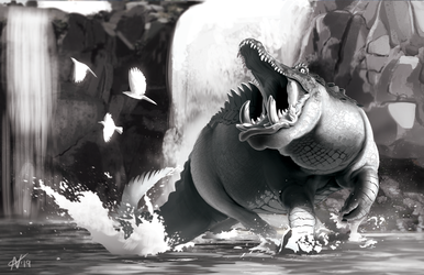 Zuberi: Maw of the River (value study)