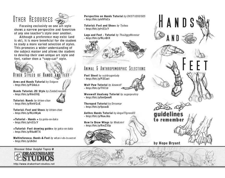 Hands and Feet Tutorial Pamphlet (B+W)- Back Cover