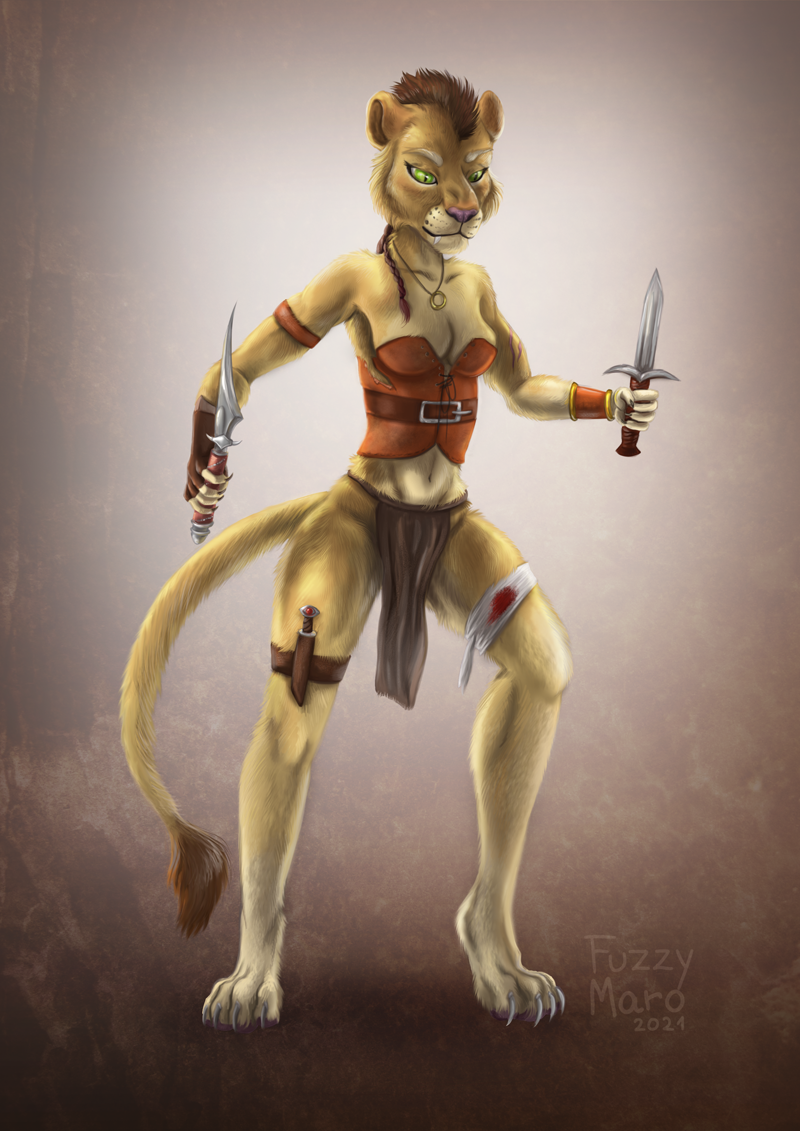 Warrior lioness- character design