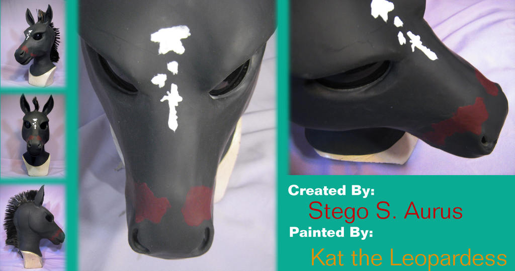 Painted Gas Mask: Shetland Pony Design (Hooded)
