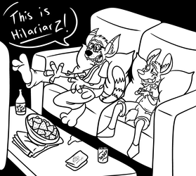 Inktober Day 10, Scary Movie With Larry and Aleck