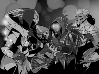 Turian/Quarian Party (COMMISSION)