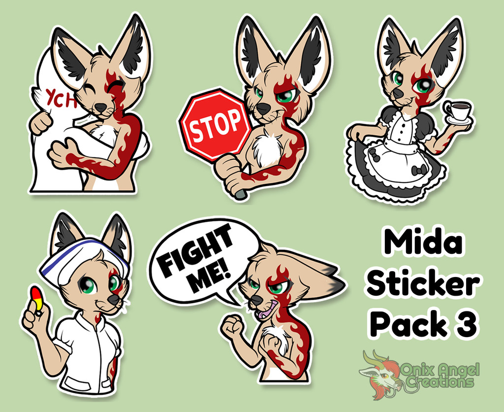 Commission: Mida sticker pack 3
