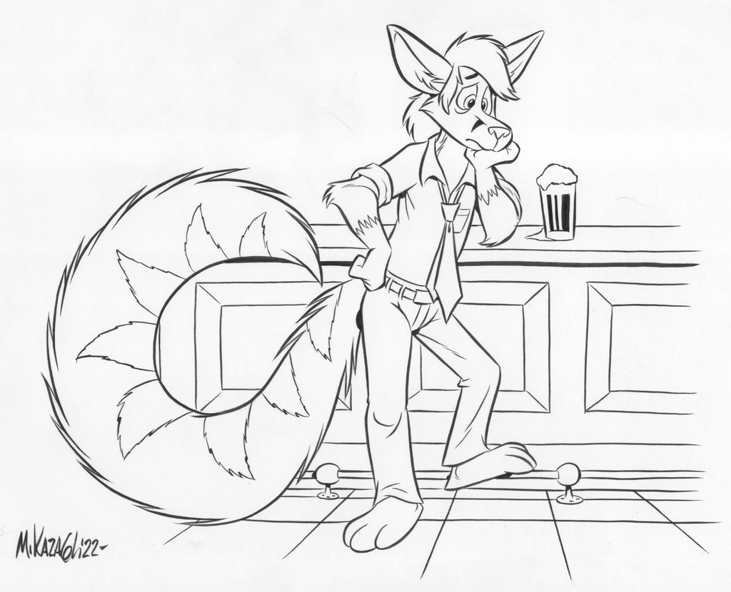 Kendall at the bar (Inks), by Mkaz