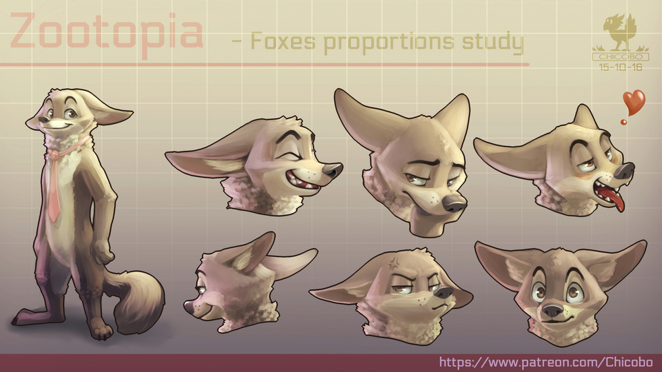 Zootopia - Foxes proportions study