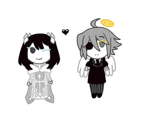 Doodle-Black and white chibis
