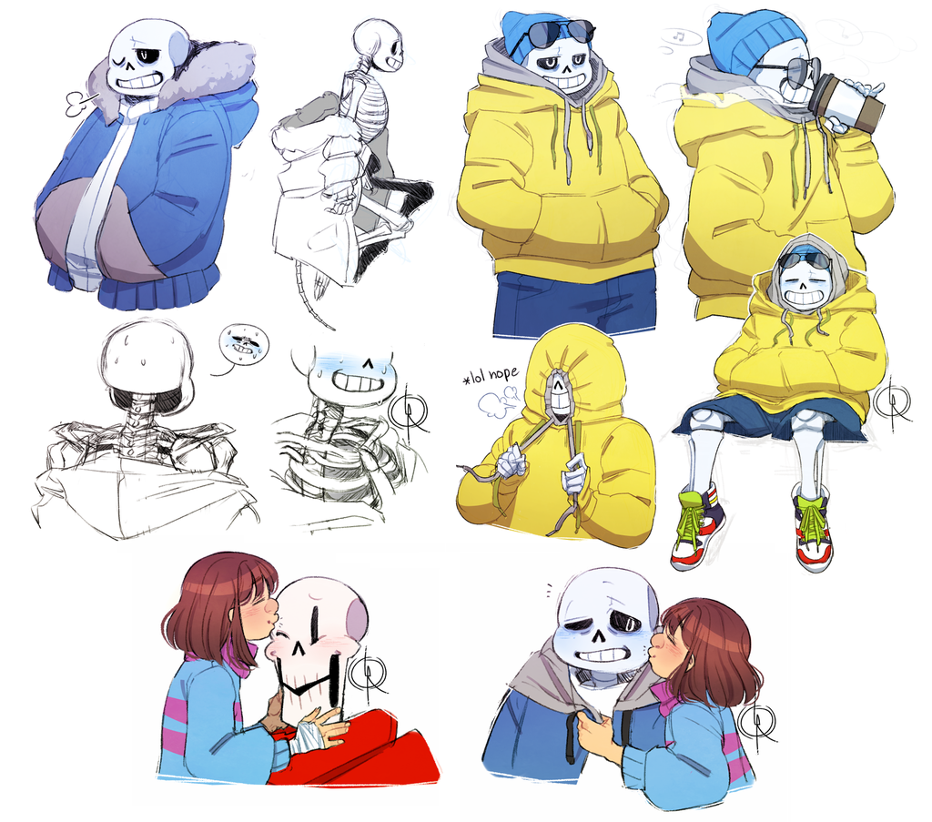 More accumulated undertale doodles ft. sans the skeleton, with a dash of pa...