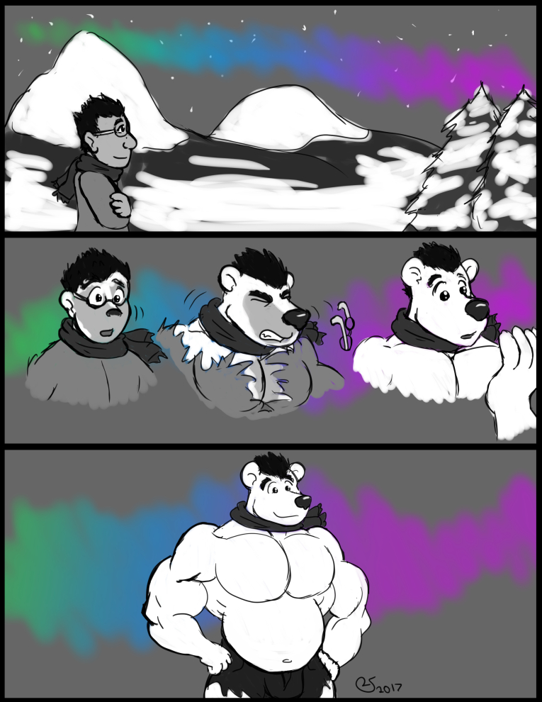 An one page transformation comic for marillon954 of himself turning into a ...