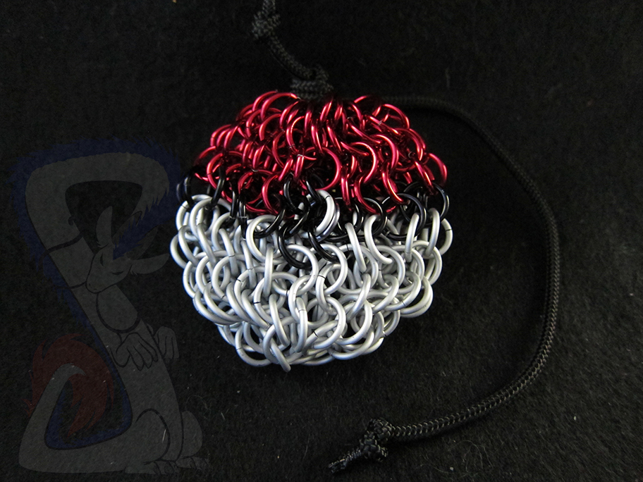 Pokeball Chainmaille Dice Bag
