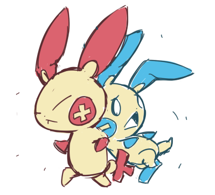Plusle and Minun Play Tag