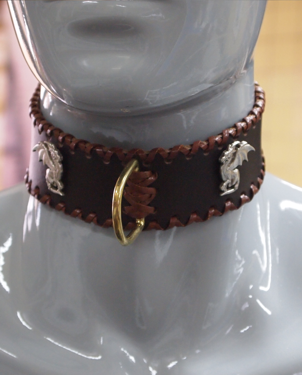 [com] steampunk collar with dragons