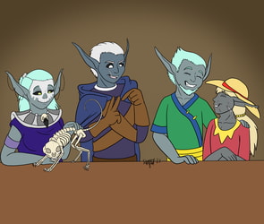 just for fun doodle: the drow friends gathering