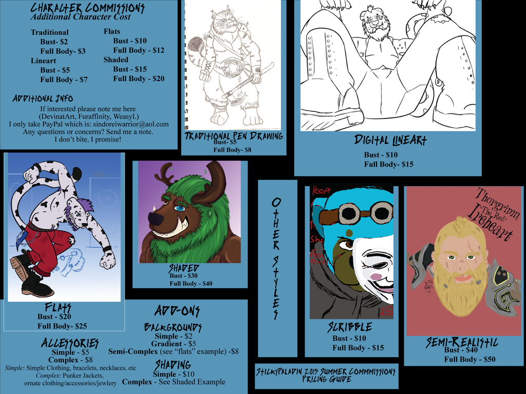 Most recent image: Commission Price Sheet