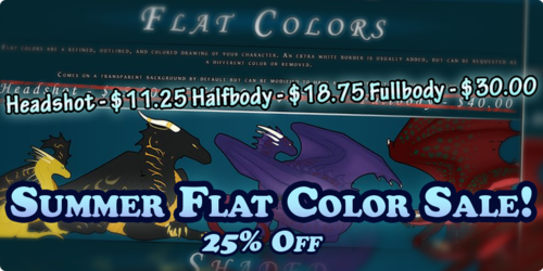 [OPEN] Summer Flat Color Sale!