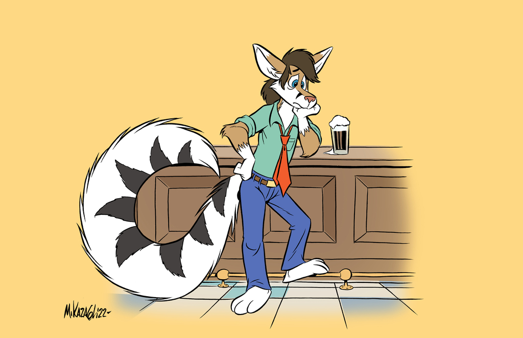 Kendall at the bar (Color), by Mkaz