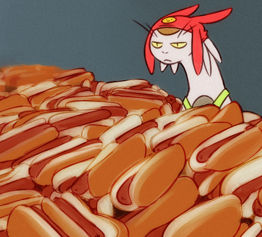 I have all these hot dogs yet I still feel empty inside