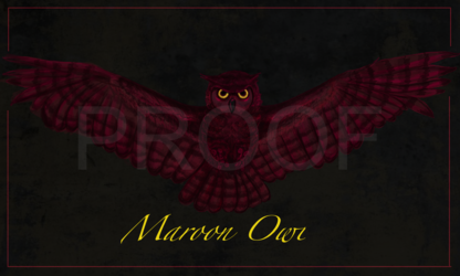 Maroon Owl Wine Label