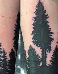 Evergreen Silhouette Blackout Cuff Tattoo