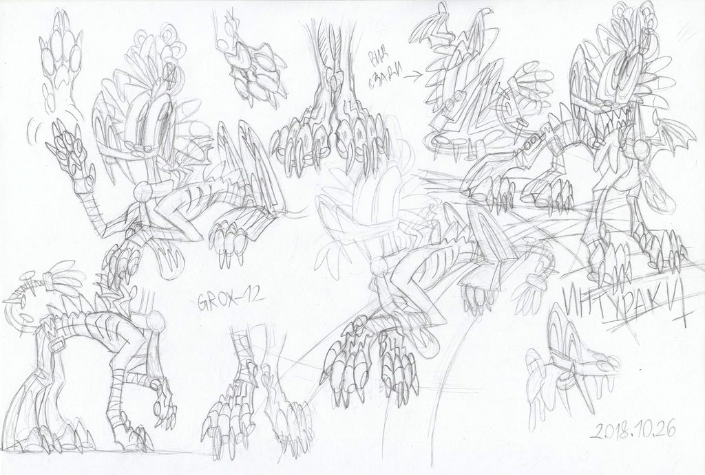 Inturaki's realistic paws and body-sketches