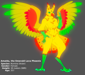 Amalda, the Emerald Lava Phoenix