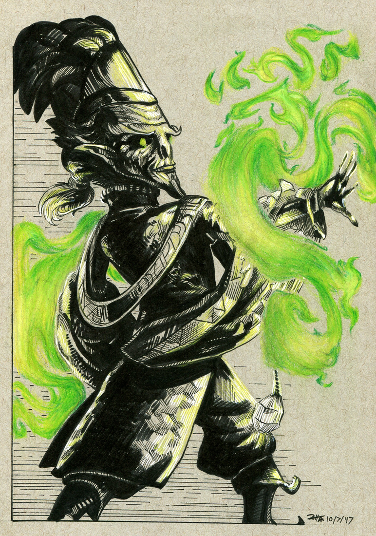 Inktober #5: Emerald Flame