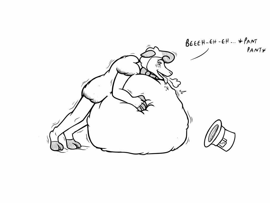 OLD ART - "This Sheep has a Sensitive Stomach..." (E)