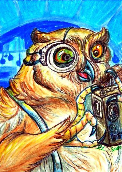 DASwap ACEO--Owl Gadgeteer