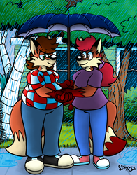 Rainy Day Foxes