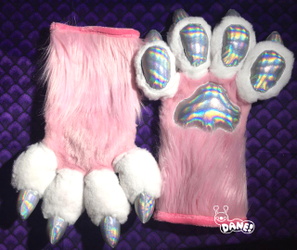 (FOR SALE) Pink Holographic Handpaws