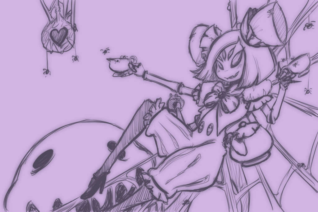 Muffet pours you a cup of spiders