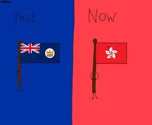 Hong Kong flag Past and Now