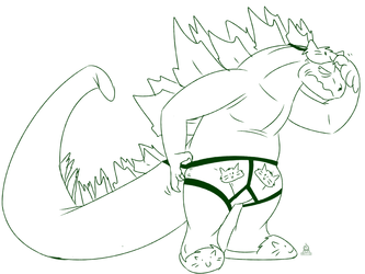 [Commish] 20 Min Doodle - "Godzilla Underpants"