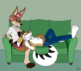 A comfy lap on a comfy couch, by Alexanderoony