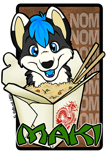Maki Takeout Badge - by Animecat