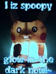 Mascot Pikachu Fursuiting: Spoopy Glow-in-the-Dark Ace Spade (GIF)