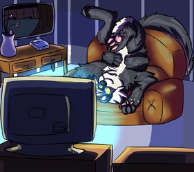 Couch Time for Skunks by KoroTheFox