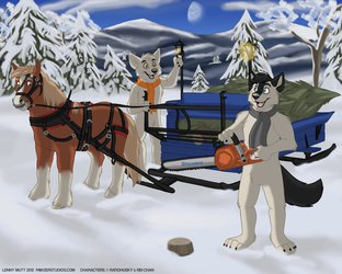 Merry Christmas From Wolftail and Rei by lennymutt