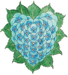 Blue Hydrangea Heart