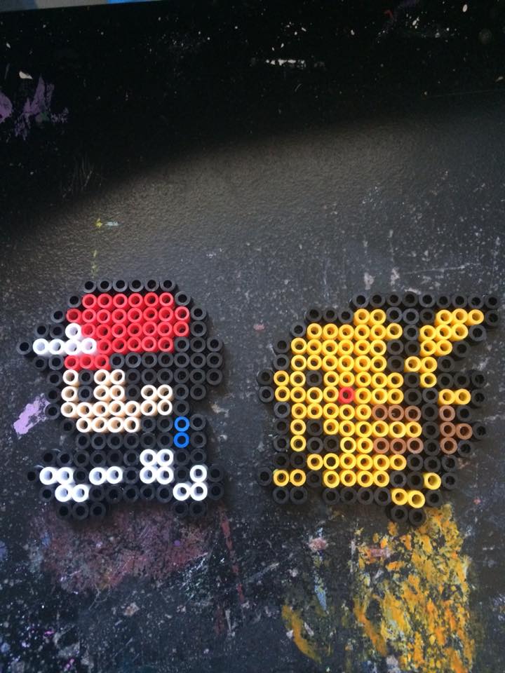 ash and pikachu perler