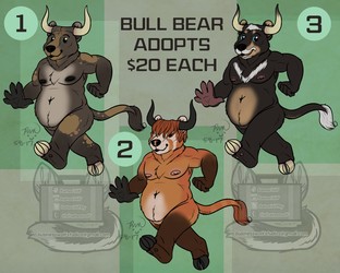 Bull Bear Adoptables! $20 each [3/3 OPEN]