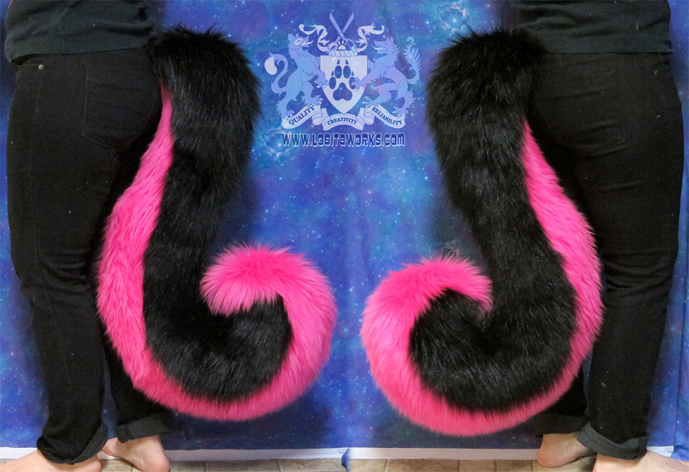 Pink and Black Curly Tail