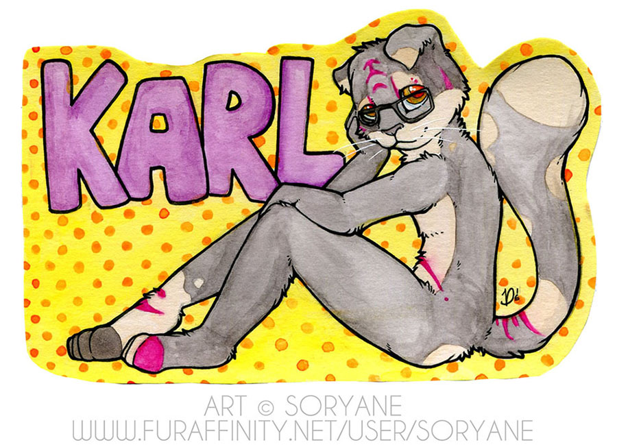 Karl - Watercolor Full Body Badge