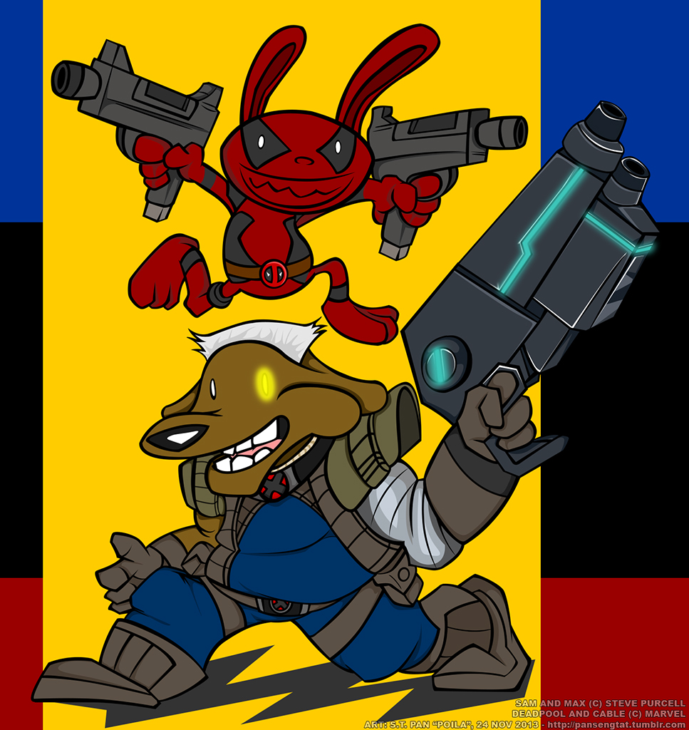 Sam and Max as Deadpool and Cable