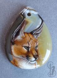 Caracal (stone painting)