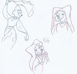 maid marian practice sketches