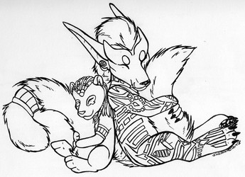 [GIFT] Double Tail Hugs (by Inkpawz)