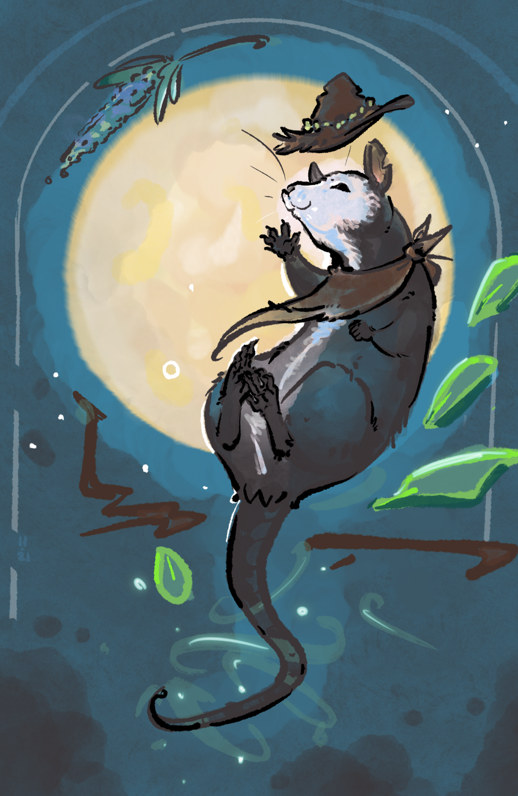 a rat and a moon
