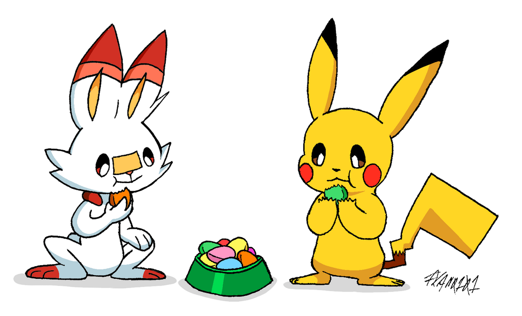 Pikachu and Scorbunny Eat Macarons