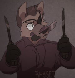 Dog with Knives